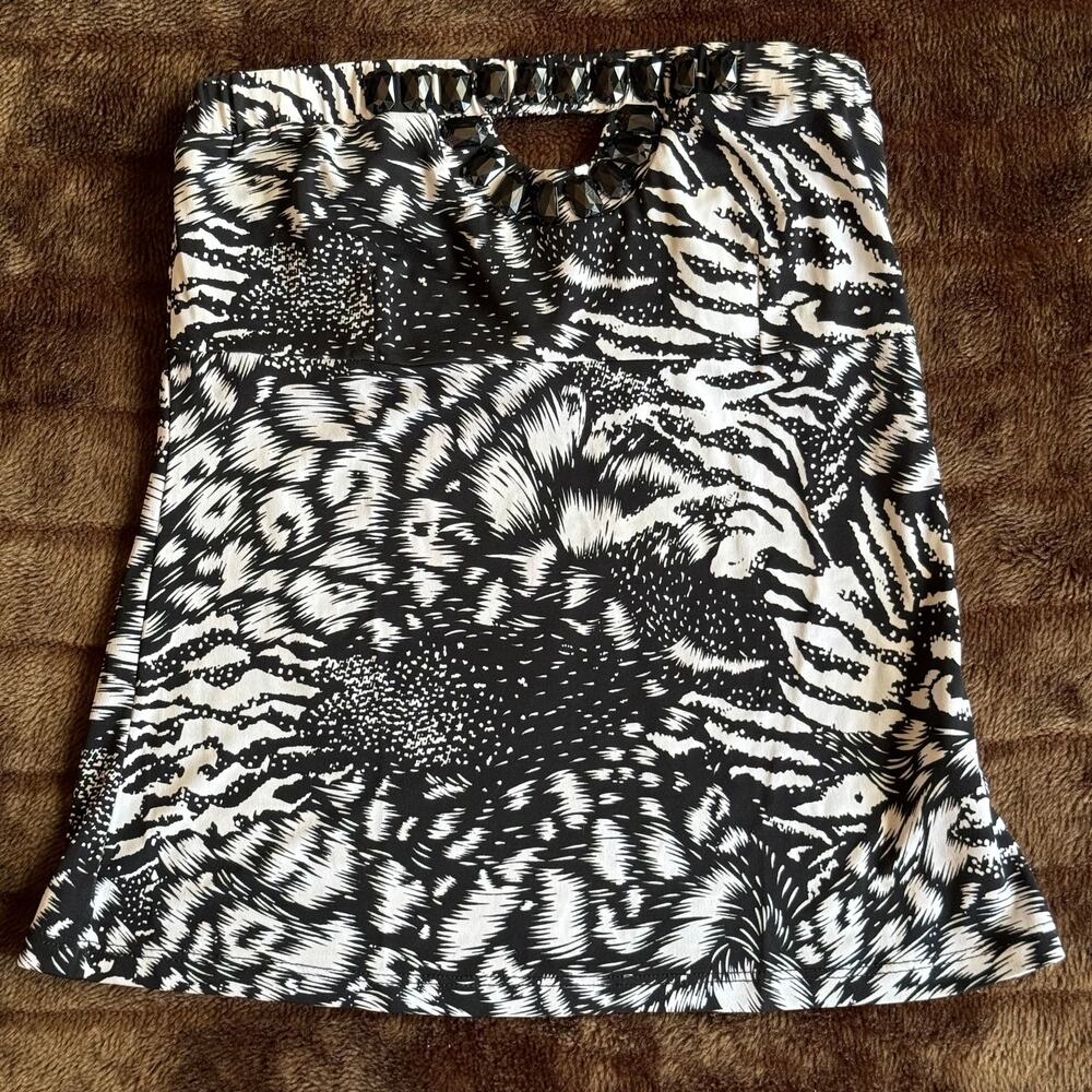 GUESS JEANS Black & White Strapless Top in EXCELLENT CONDITION